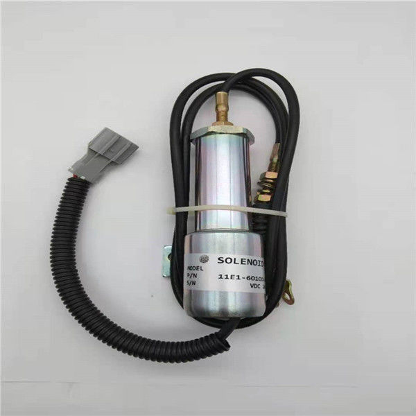 11E1-60100-24 صمام إيقاف الملف اللولبي مناسب للحفارة Daewoo Doosan DH220-5 24V