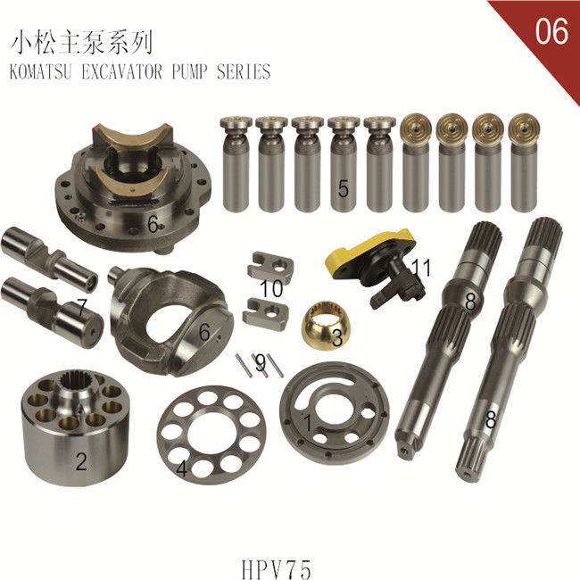 أجزاء حفارة هيدروليكية للمضخة الرئيسية مناسبة لـ Komatsu Hydraulic Swash Plate PC60-7 HPV75